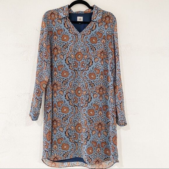 CAbi Provincial Shift Dress in Blue Floral Small 3295 - Picture 2 of 8
